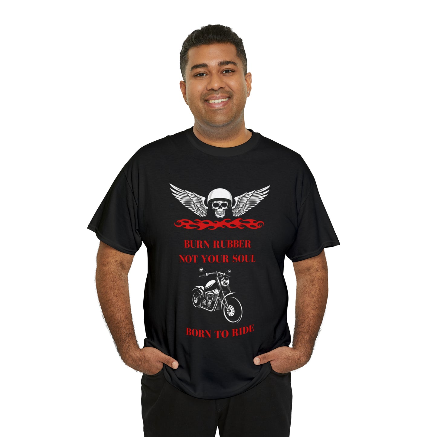 BURN RUBBER NOT YOUR SOUL Motorcycle Tee - Digital By M&B