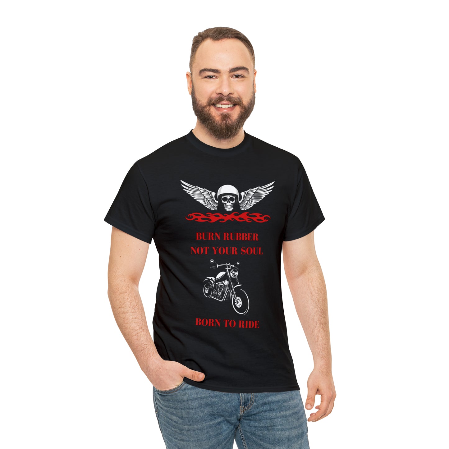 BURN RUBBER NOT YOUR SOUL Motorcycle Tee - Digital By M&B