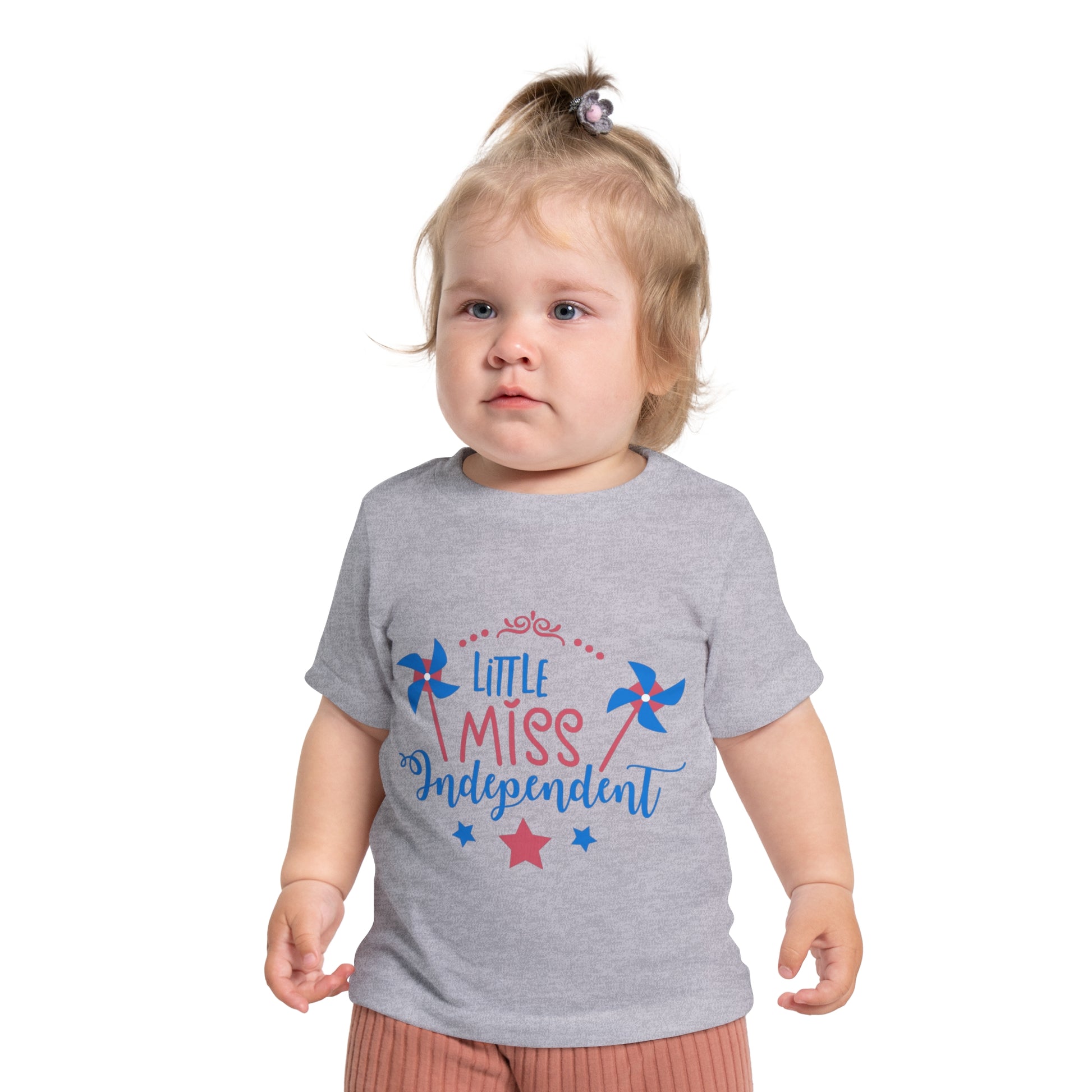 4th of July Little Miss Independent Baby Short Sleeve T-Shirt - Digital By M&B