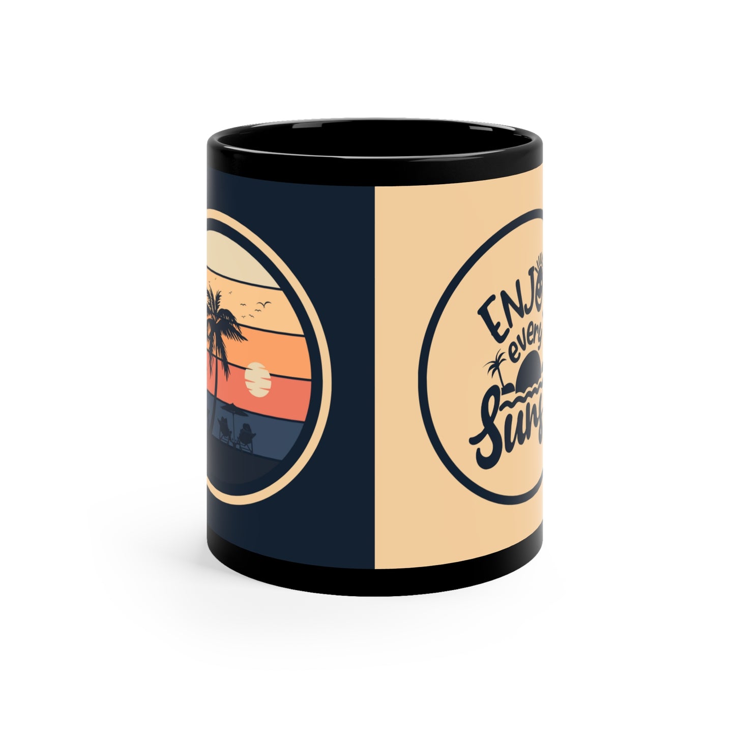 Coffee Mug, Enjoy Every Sunset 11oz Black Mug - Digital By M&B