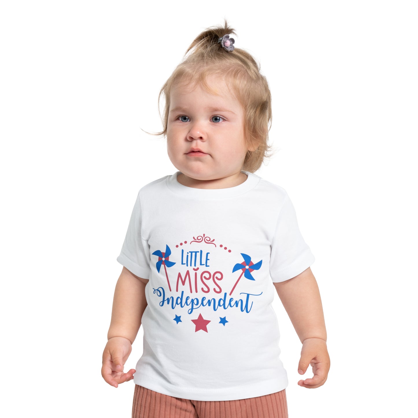 4th of July Little Miss Independent Baby Short Sleeve T-Shirt - Digital By M&B