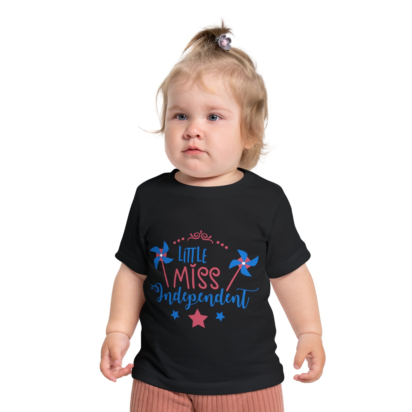 4th of July Little Miss Independent Baby Short Sleeve T-Shirt - Digital By M&B