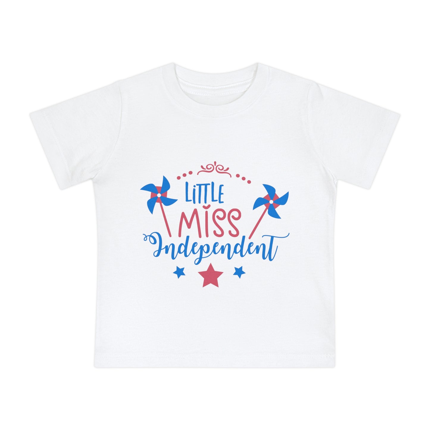 4th of July Little Miss Independent Baby Short Sleeve T-Shirt - Digital By M&B