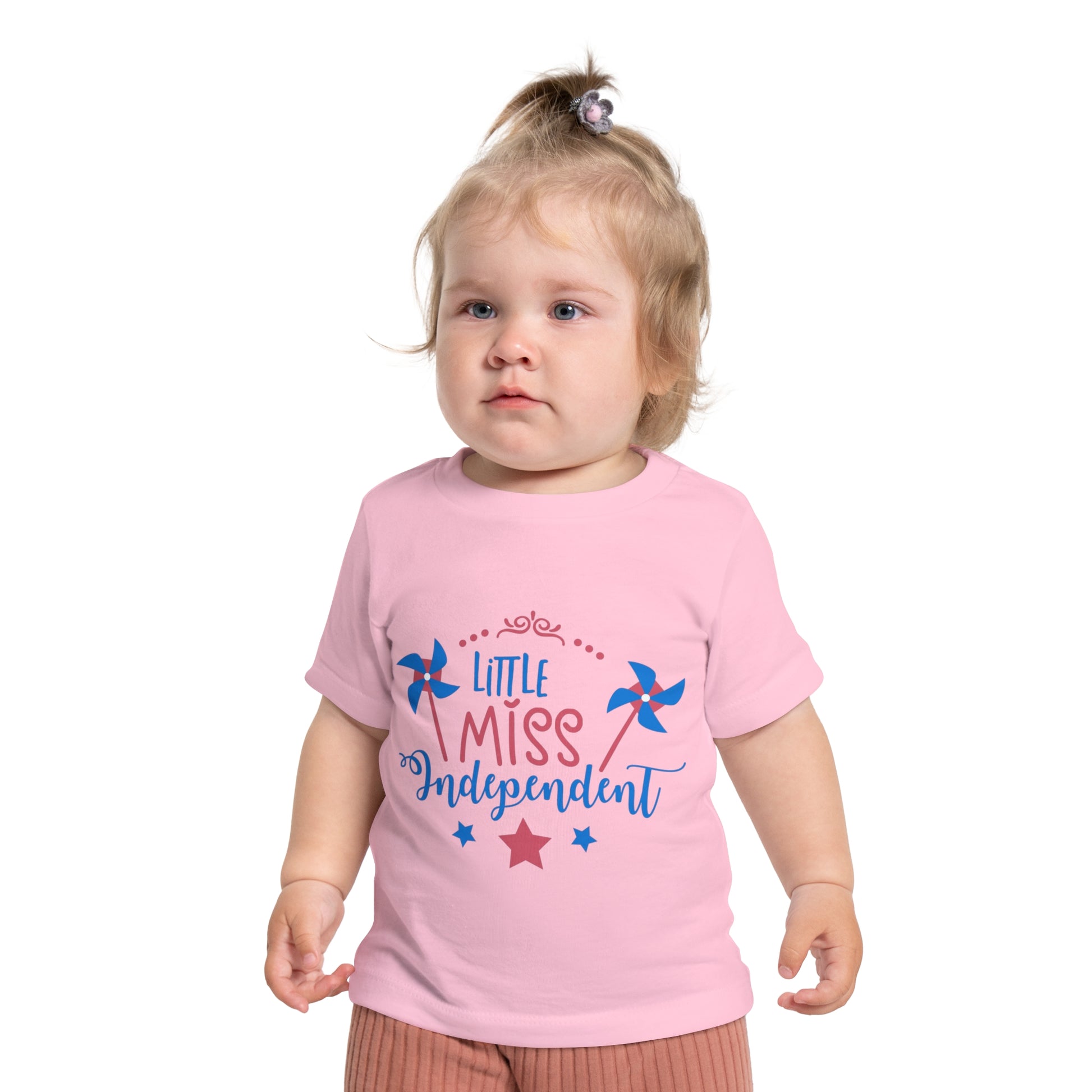 4th of July Little Miss Independent Baby Short Sleeve T-Shirt - Digital By M&B