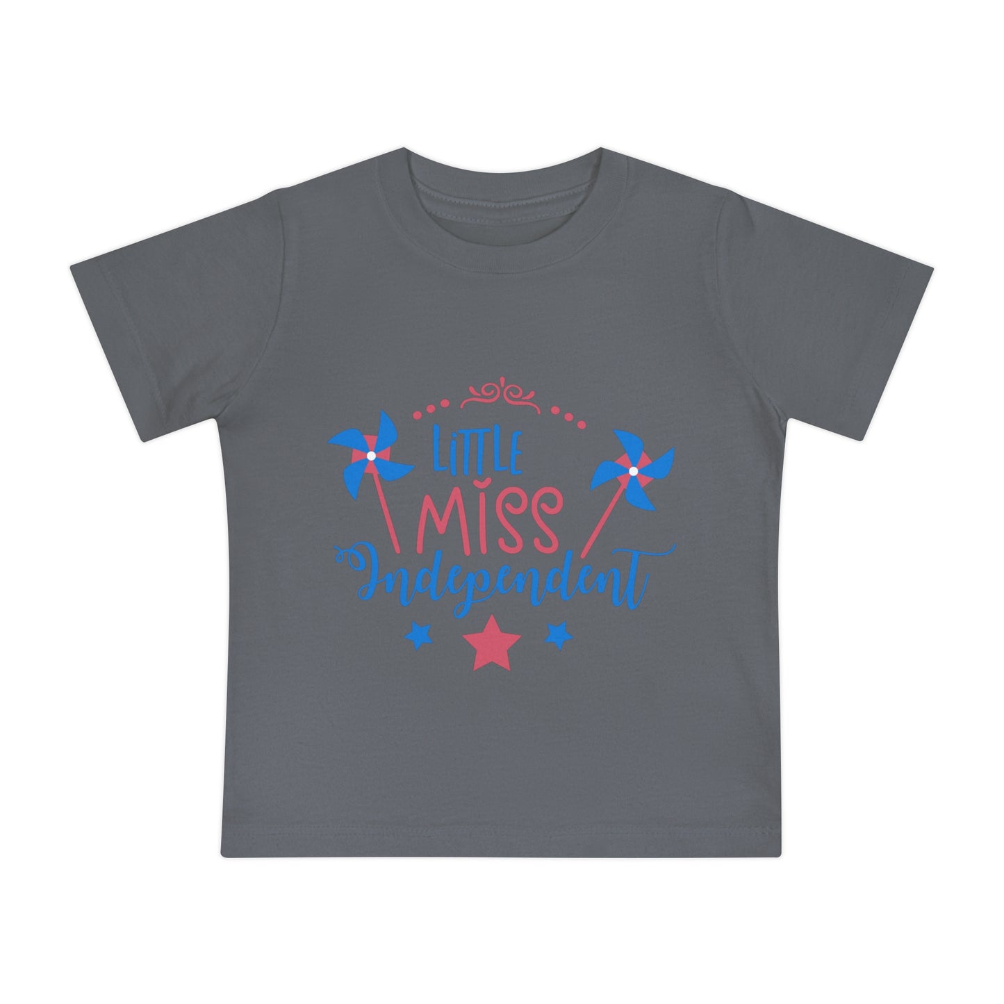 4th of July Little Miss Independent Baby Short Sleeve T-Shirt - Digital By M&B