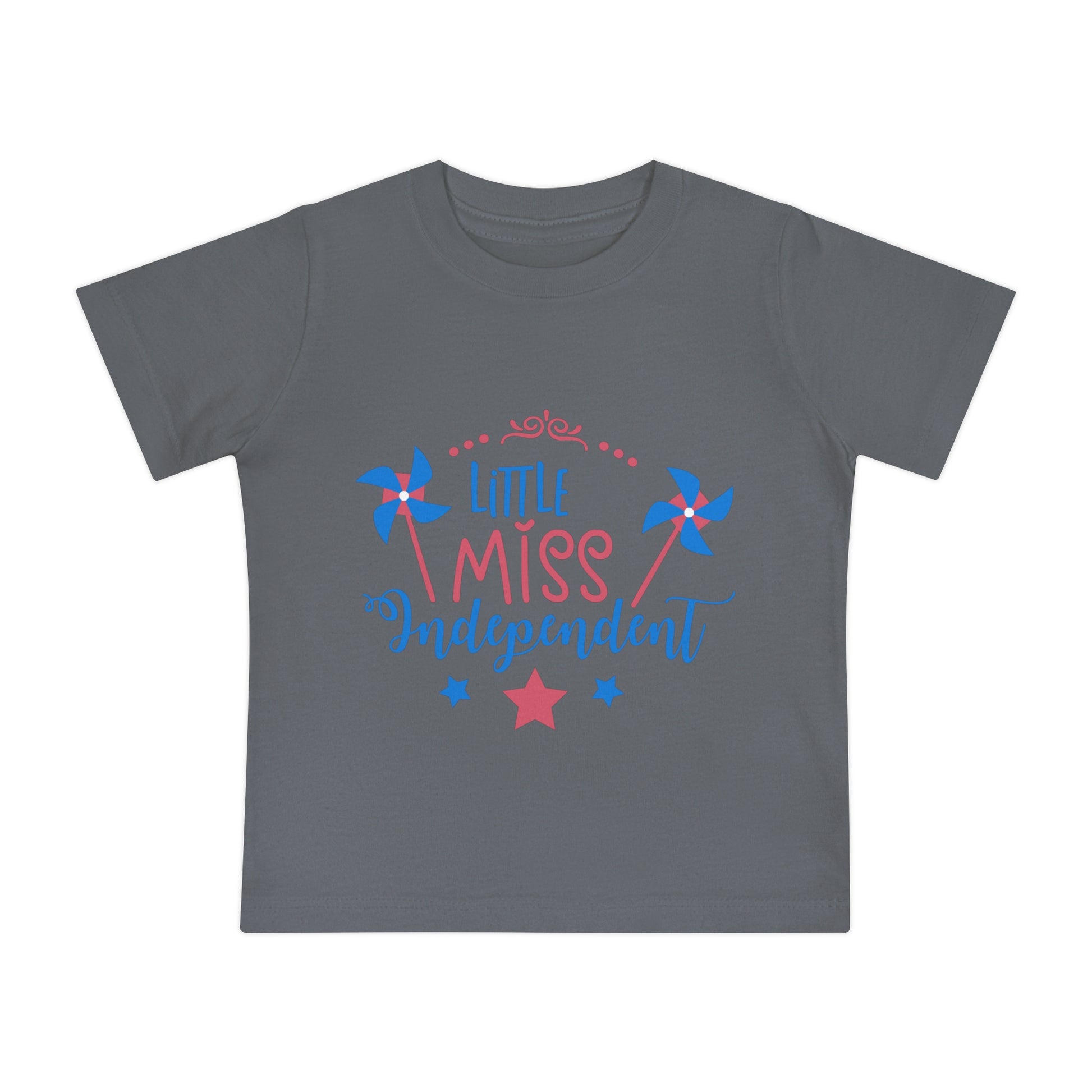 4th of July Little Miss Independent Baby Short Sleeve T-Shirt - Digital By M&B