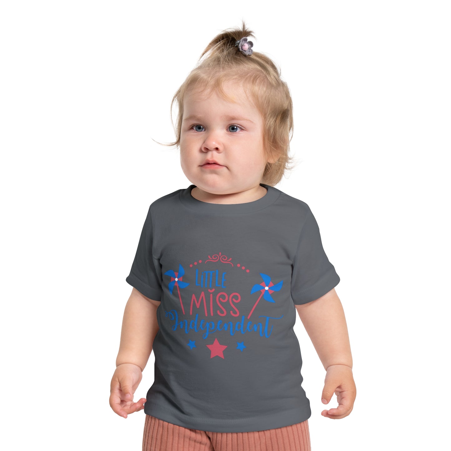 4th of July Little Miss Independent Baby Short Sleeve T-Shirt - Digital By M&B