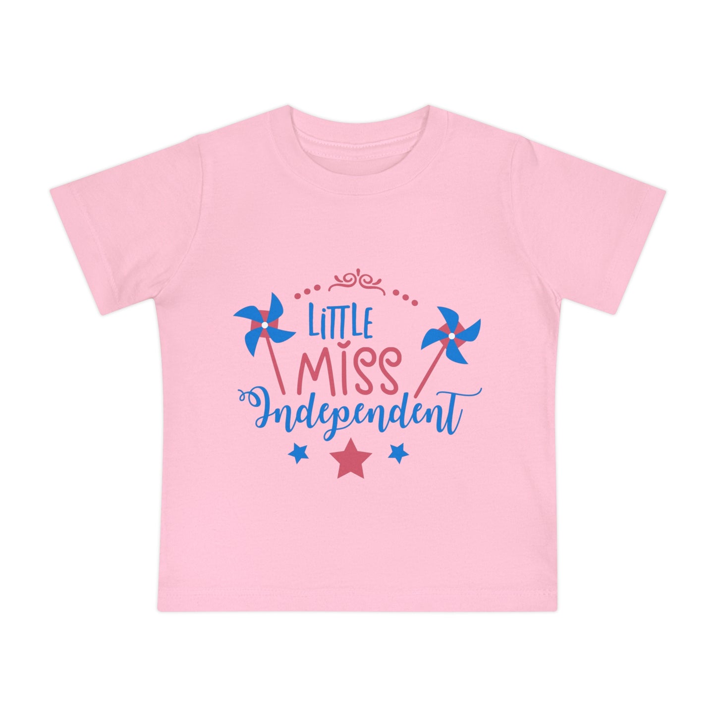 4th of July Little Miss Independent Baby Short Sleeve T-Shirt - Digital By M&B