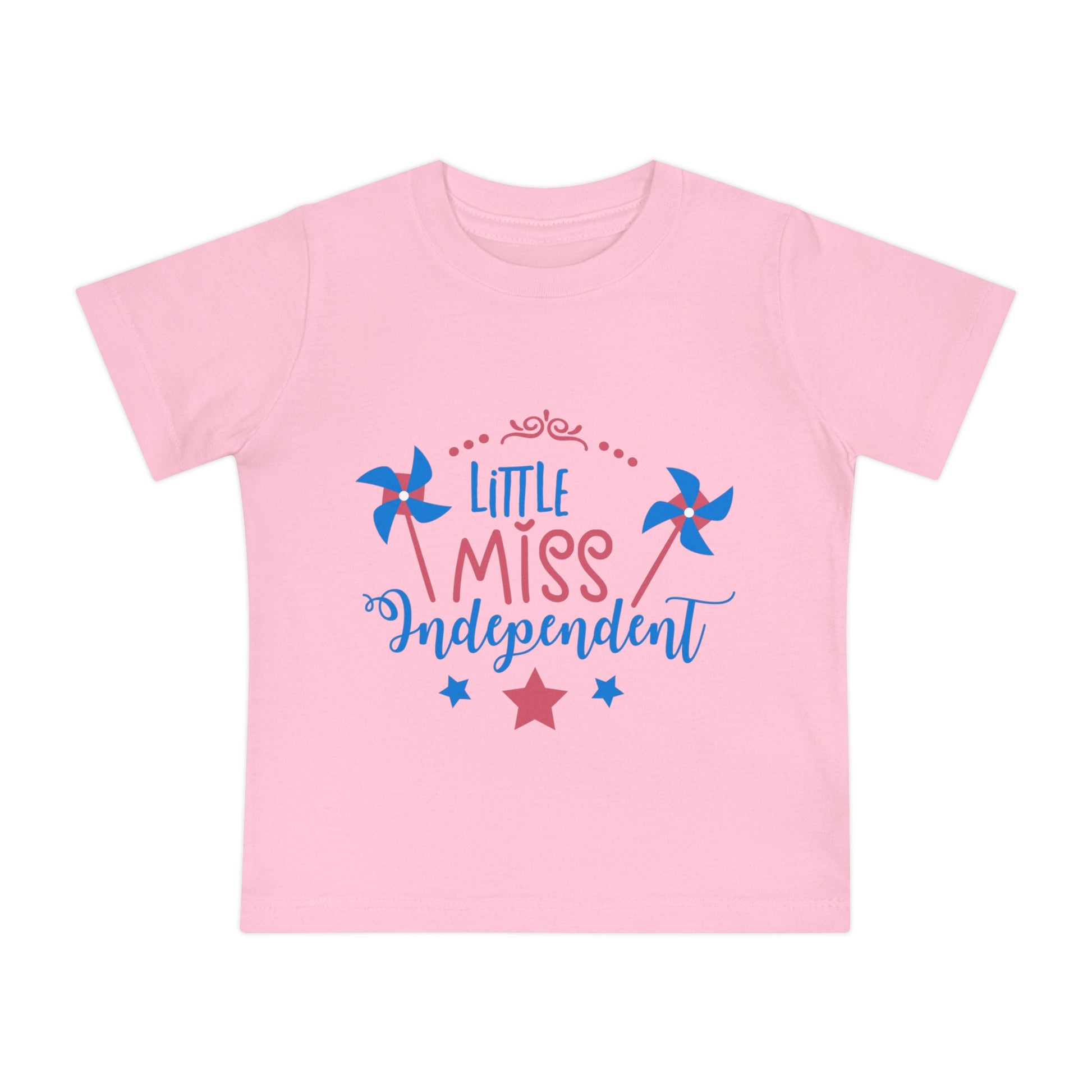 4th of July Little Miss Independent Baby Short Sleeve T-Shirt - Digital By M&B