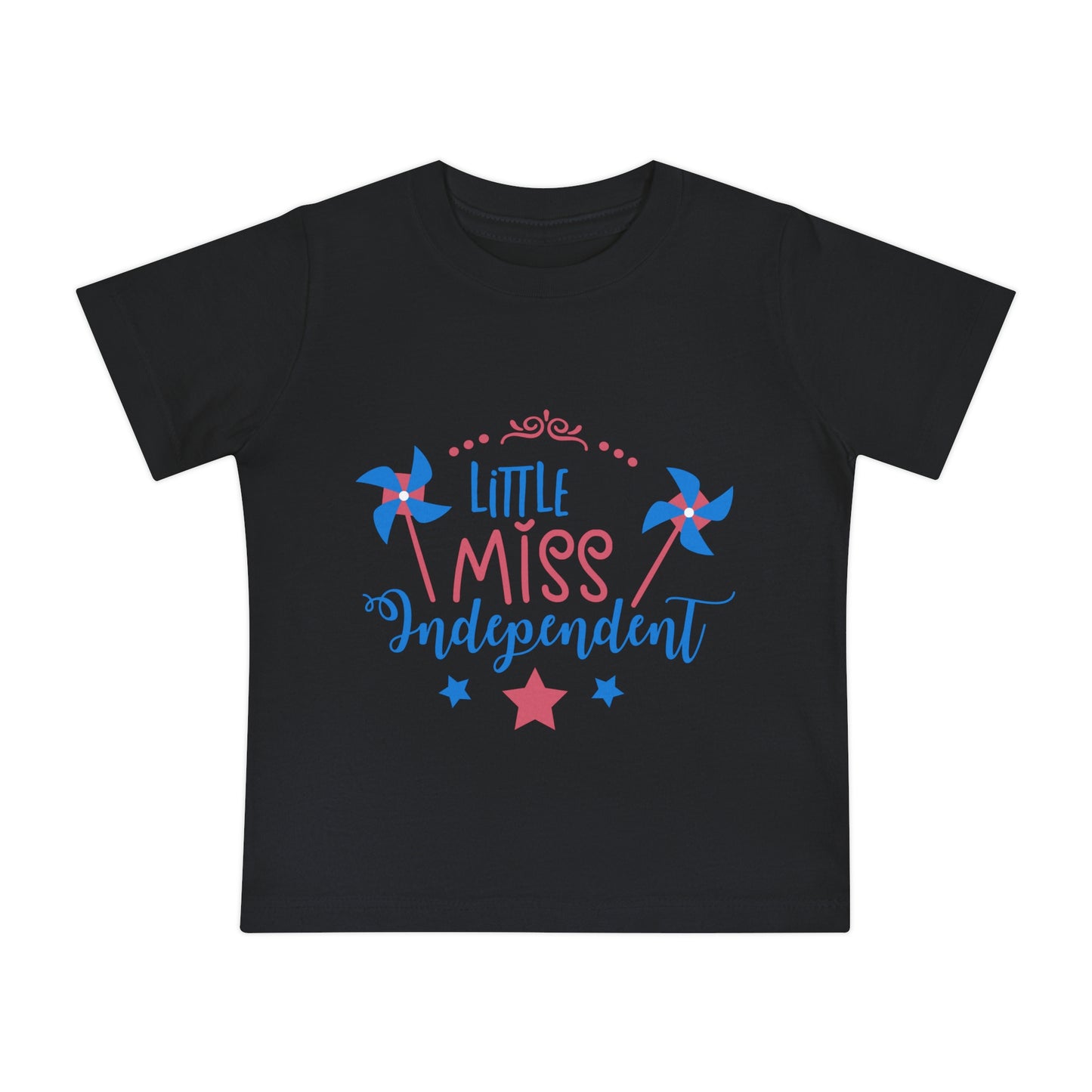 4th of July Little Miss Independent Baby Short Sleeve T-Shirt - Digital By M&B