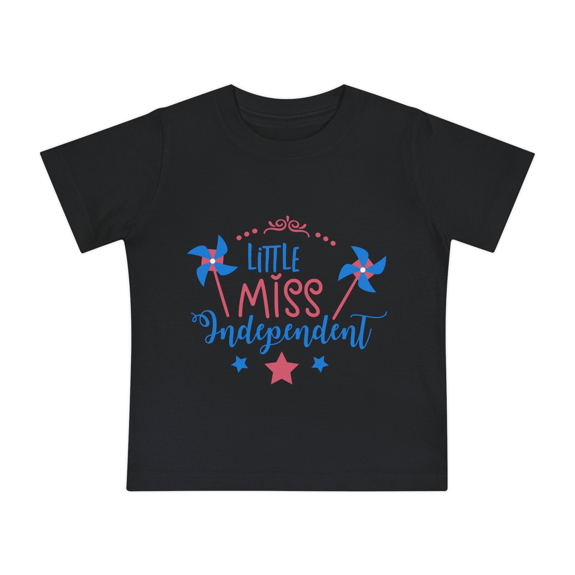 4th of July Little Miss Independent Baby Short Sleeve T-Shirt - Digital By M&B