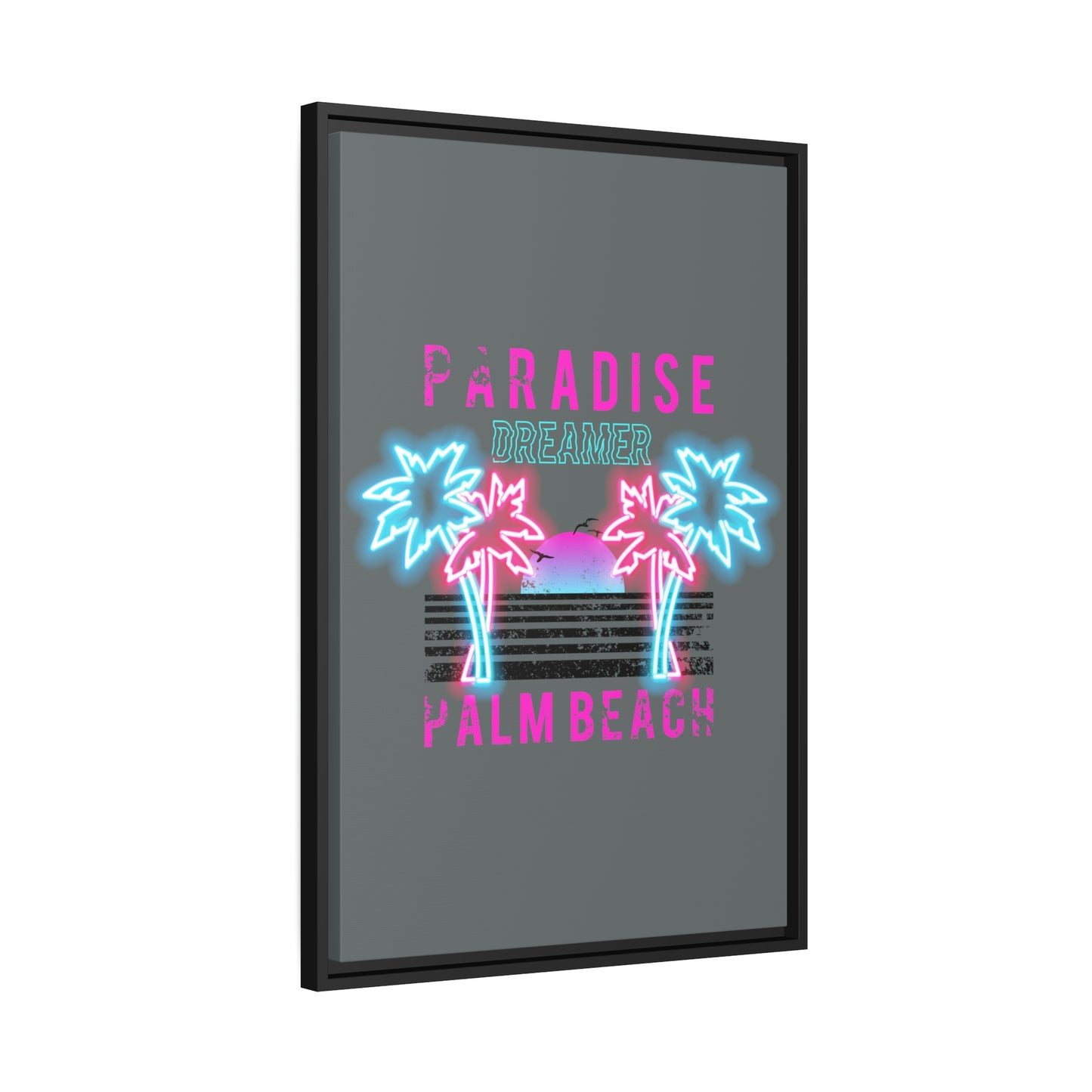 Paradise Dreamer, Palm Beach, Matte Canvas, Black Frame