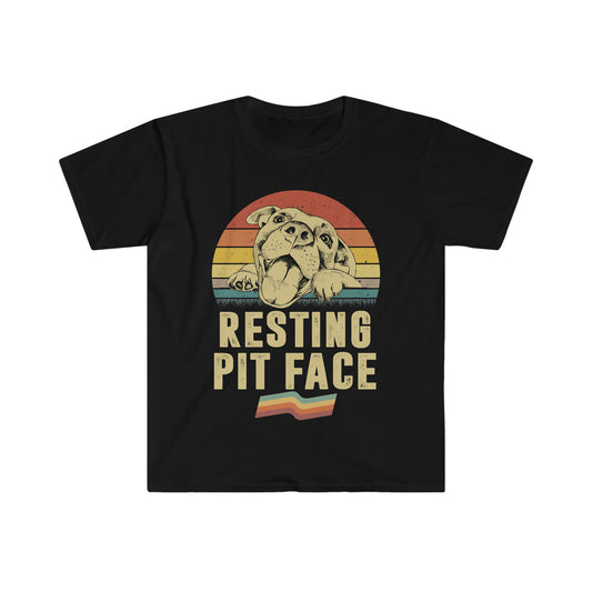 Resting pit face shirt, dog lover, funny dog tee, custom apperal, retro tshirt - Digital By M&B