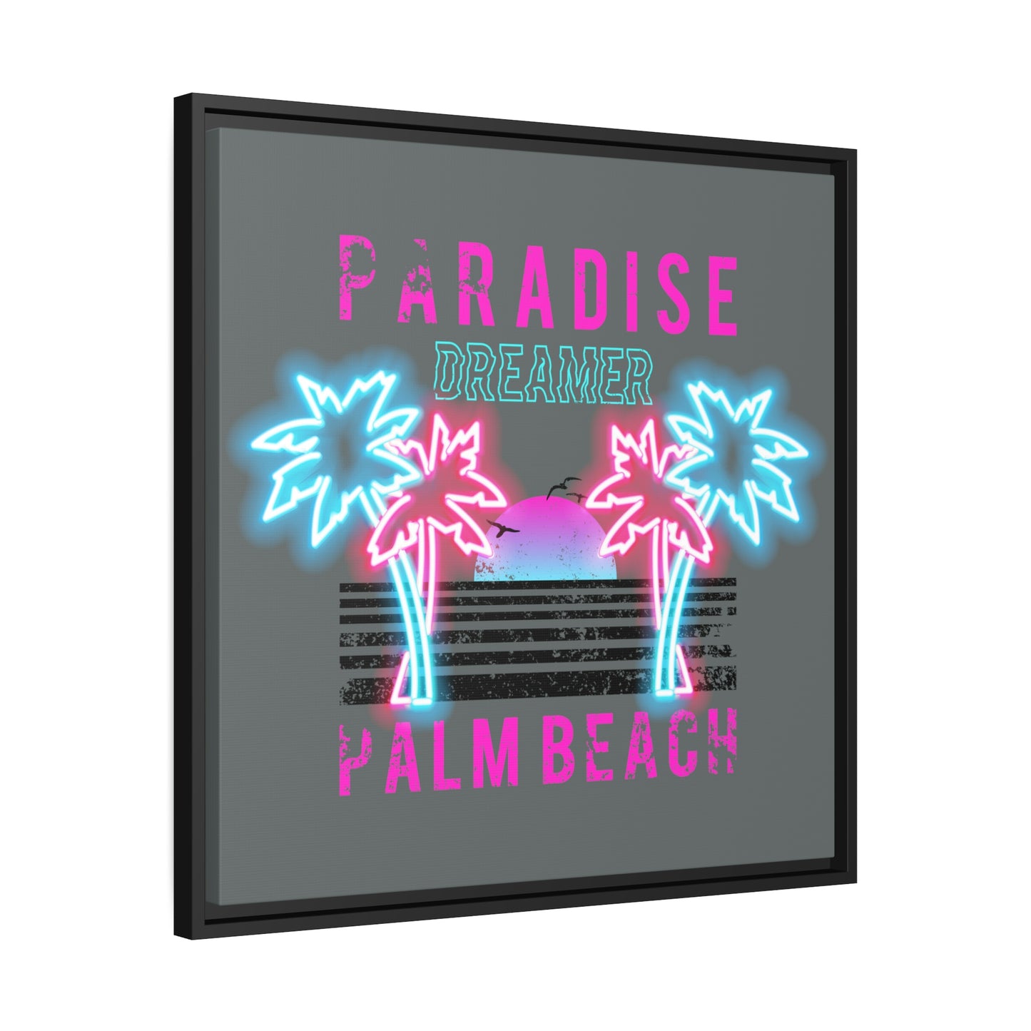 Paradise Dreamer, Palm Beach, Matte Canvas, Black Frame