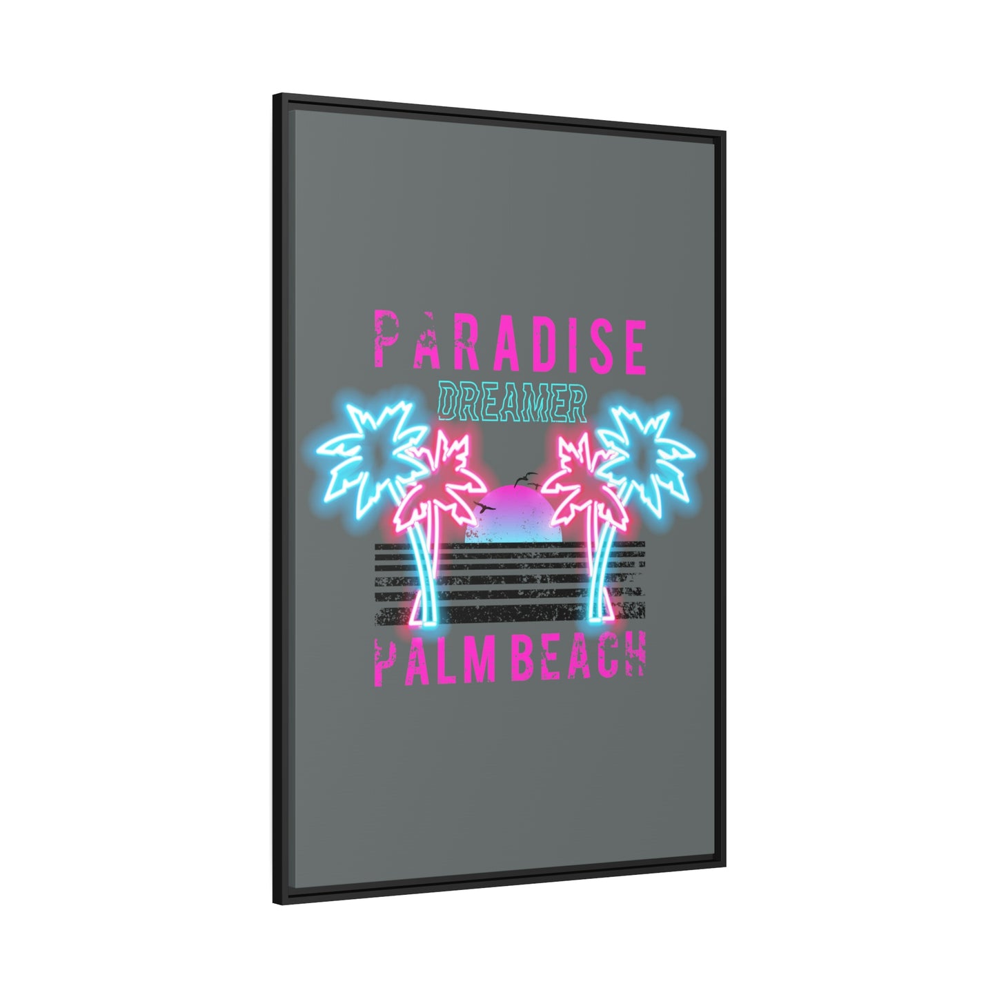 Paradise Dreamer, Palm Beach, Matte Canvas, Black Frame