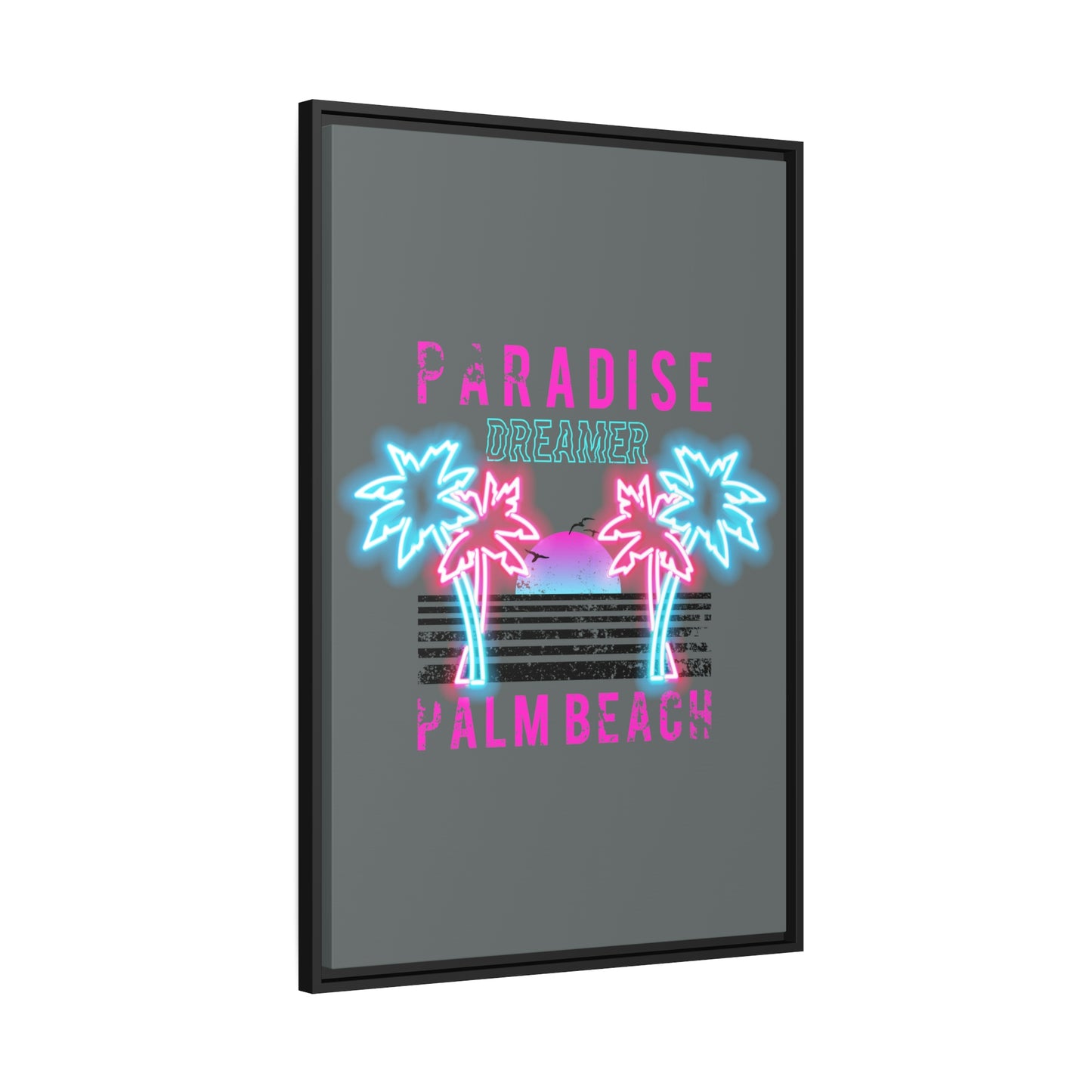 Paradise Dreamer, Palm Beach, Matte Canvas, Black Frame